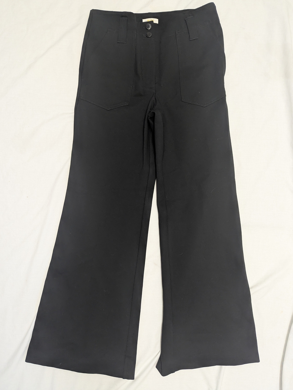 Maeve Black Wide-Leg High-Rise Pants Sz 10 Women's Anthropologie